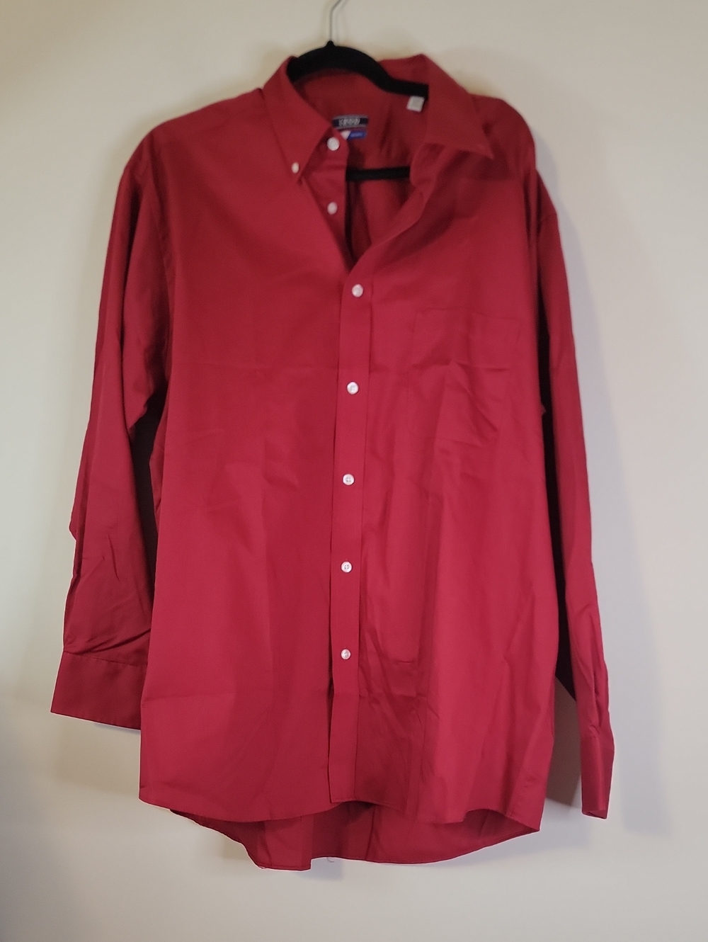Izod Men's Long-Sleeve Button-Down Shirt in Red